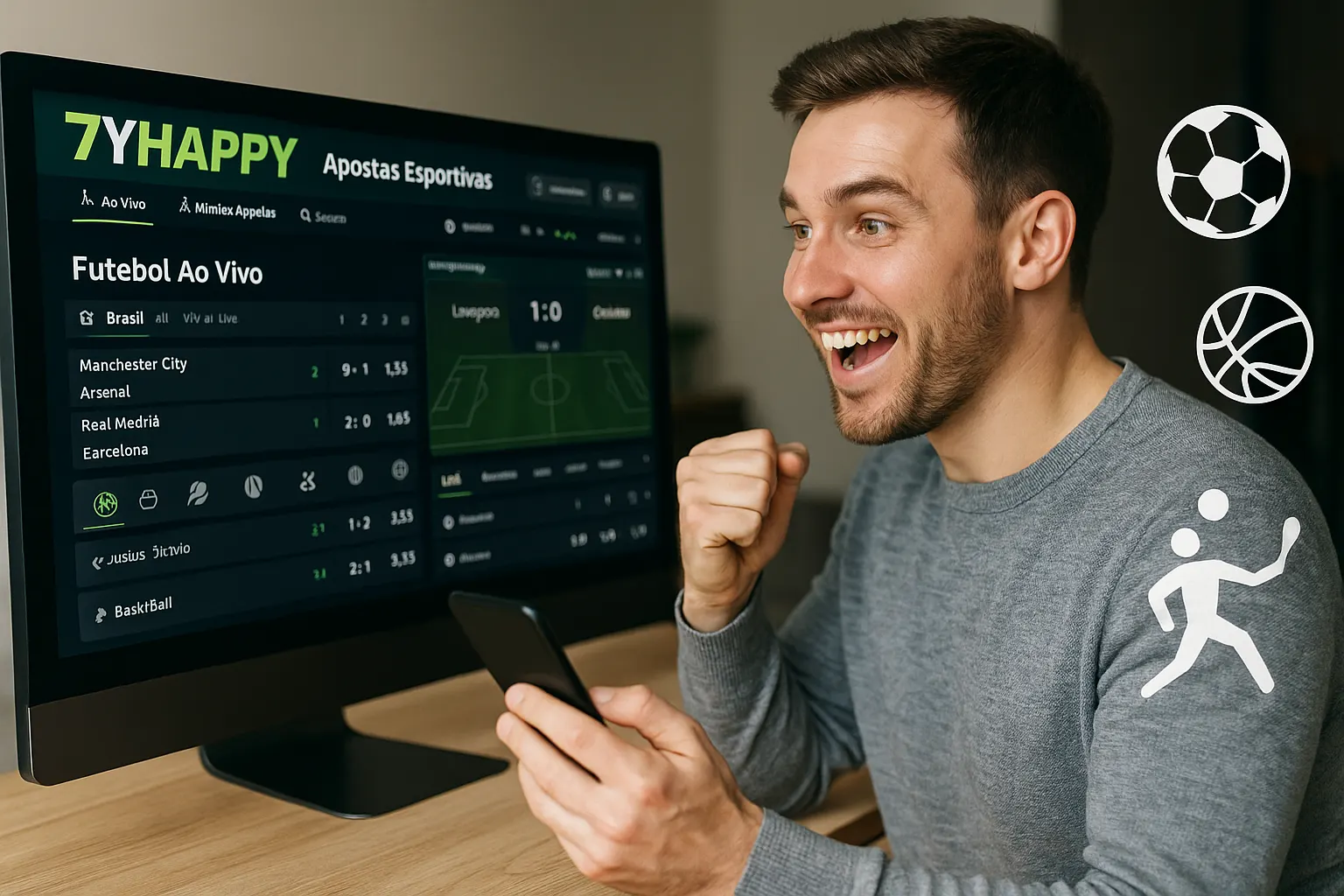 Aposte em apostas esportivas no cassino online 7YHAPPY